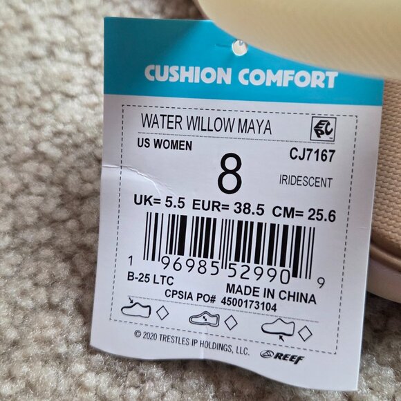 REEF Water Willow Maya Square Toe Sandals Size 8 Iridescent Pink Slingback NEW - Picture 4 of 7